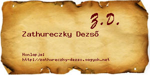 Zathureczky Dezső névjegykártya